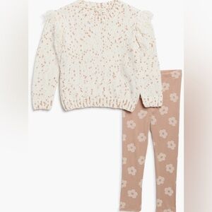 Jessica Simpson Cream and Tan Kids Matching Set